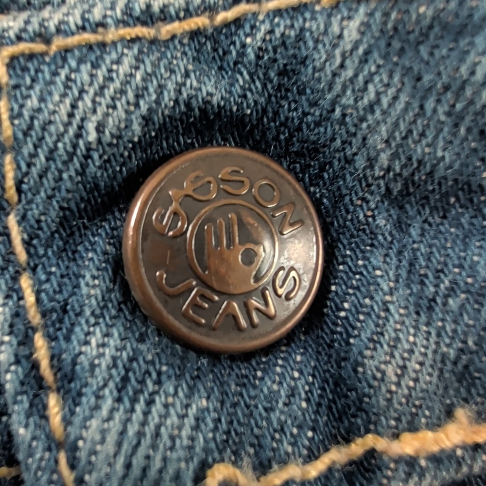 VTG 70s Sasson Blue Jeans 26x24 Cropped Hem High Rise Dark Wash Talon Zipper EUC - Picture 9 of 16